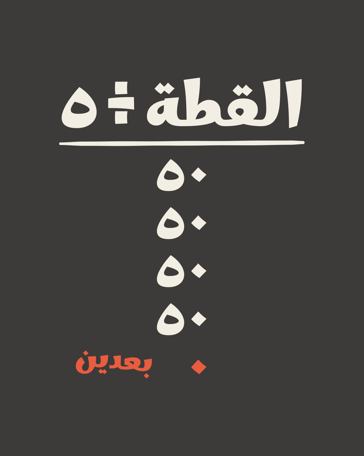 تصميم «القطة» على لون أسود مغسول: القطة ÷ ٥: أربعة يدفعون ٥٠، وواحد يقول بعدين.